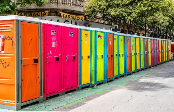 Portable toilets at music festival